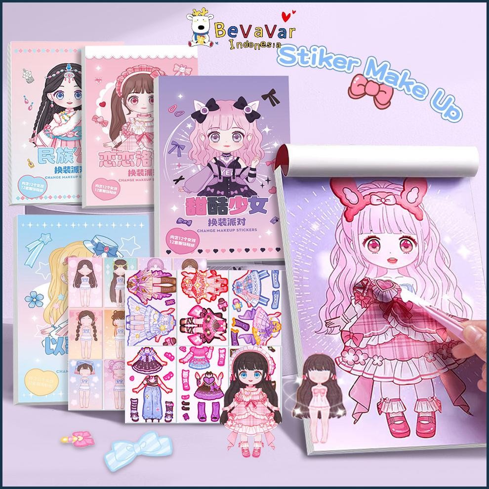 

Bevavar Stiker Berdandan Make-Up Princess Style Stiker Diy Stiker Lucu Kartun Berdandan Anak Perempuan Terlaris