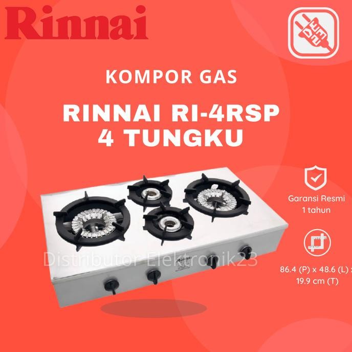 Rinnai Kompor Gas 4 Tungku - Ri-4Rsp Ri4Rsp Ri 4 Rsp