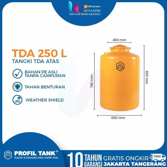 Miliki Tangki Air Plastik Profil Tank 250 Liter Tda