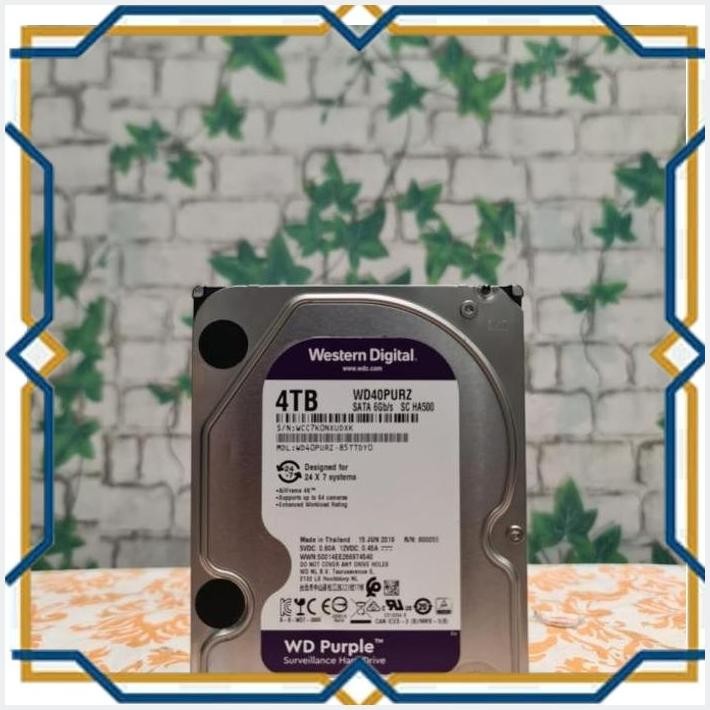 [sin] hdd 4tb wd purple sentinel 100% hdd 4000gb mulus bergaransi boss