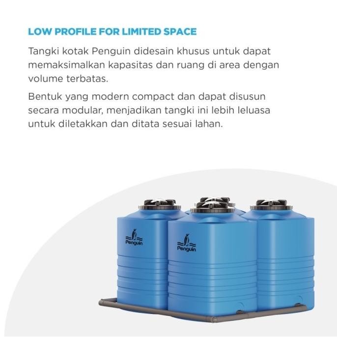 Miliki Tangki Toren Air Kotak Penguin Te55 500 Liter