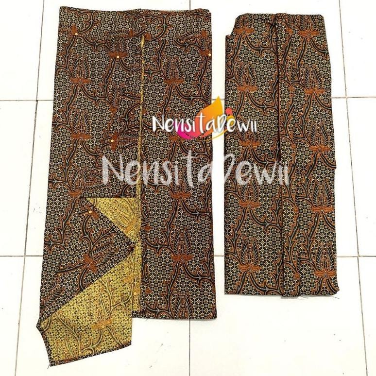 Diskon Sepasang Jarik Instan Sunda / Cewek + Sapit Urang, Motif Truntum Hijau Murah