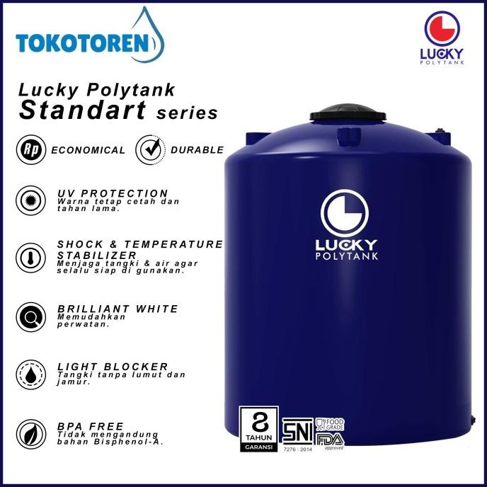 Terjangkau Toren Air Lucky Polytank Ls 500 / 5000 Liter Garansi Resmi Free Kirim