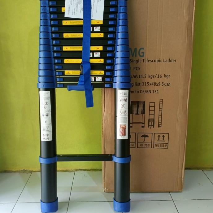 Tangga teleskopik 6 meter single ( biru)