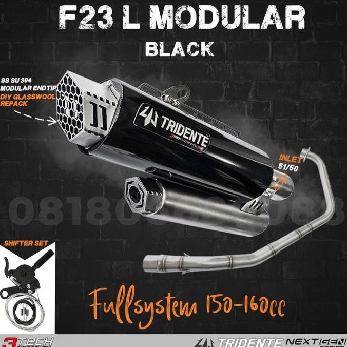 Knalpot 3 Suara 3tech Tridente F23 Modular NextGen MOTOR MATIC 150cc-160cc Original dan Bergaransi R