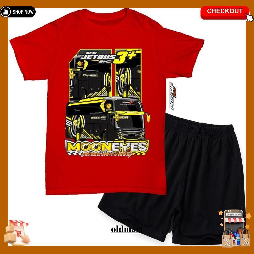 Positif Merch Baju Kaos Setelan Anak Bus Mooneyes Jetbus Bismania Laki Perempuan Original Produk