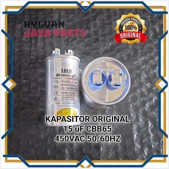 [hyl] kapasitor ac 1/2 pk sharp 15uf original