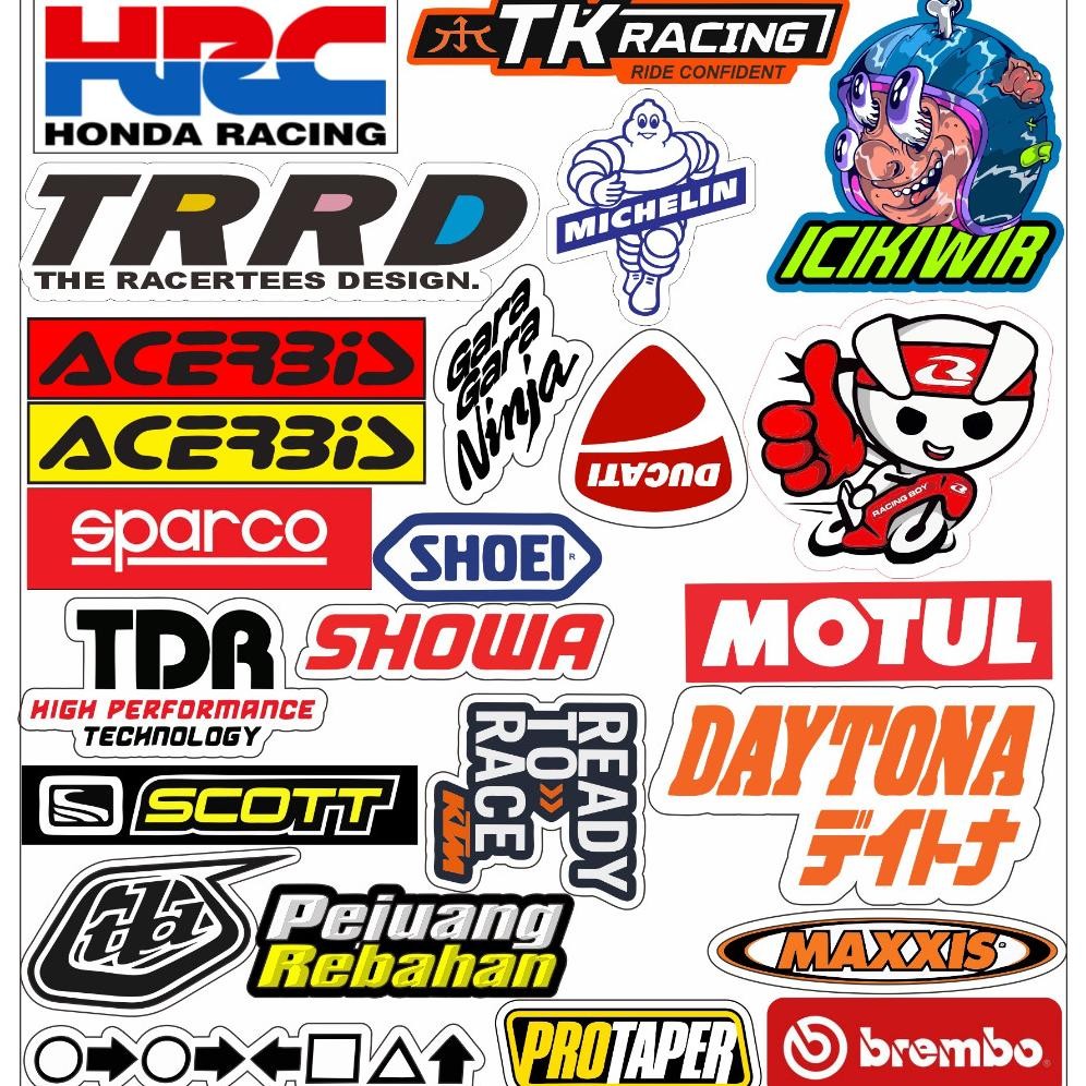 

sd-5 Stiker pack racing isi 120pcs bahan vynil anti air sudah cutting Original
