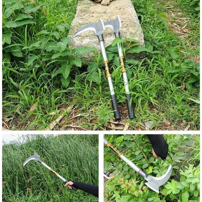 Alat Kebun Sabit Kapak 2IN1 Pisau Pemangkas Babatan Rumput Ganda Bahan Baja Pemotong Ranting Pohon R