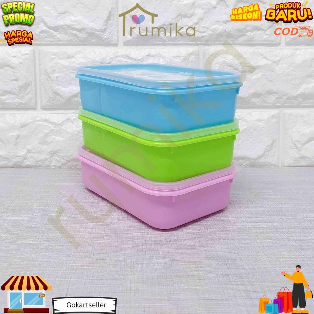 [Lusin] Set 12 Pcs Lunch Box Segi Panda Sekat 2 / Tempat Makan Wadah Bekal Anak - Free Sendok Garpu 