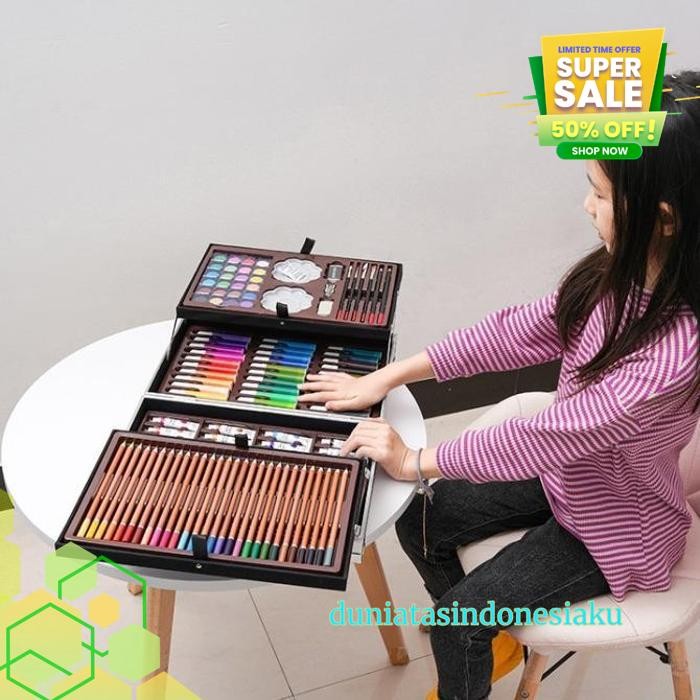 

CRAYON SET 145PCS KOPER ALUMINIUM BESI KRAYON PENSIL WARNA 145 PCS DUNIATASINDONESIAKU GRATIS ONGKIR