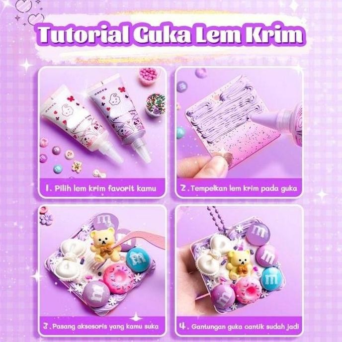 

Hadiah Acak857 Pcs DIY Deco Cream Kit / Lem Krim Stiker Krim Tanah Liat Set Lengkap Alat/Gantungan Kunci Akrilik Set Stiker Lem Krim Lucu Anak murah