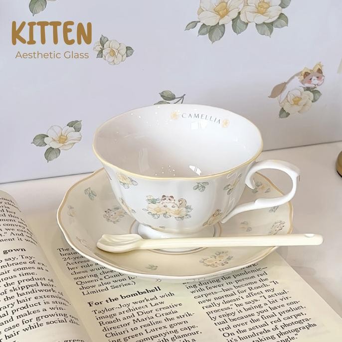Murah [Siggi] Kitten Aesthetic Korean Cup / Aesthetic Mug / Gelas Kopi Teh