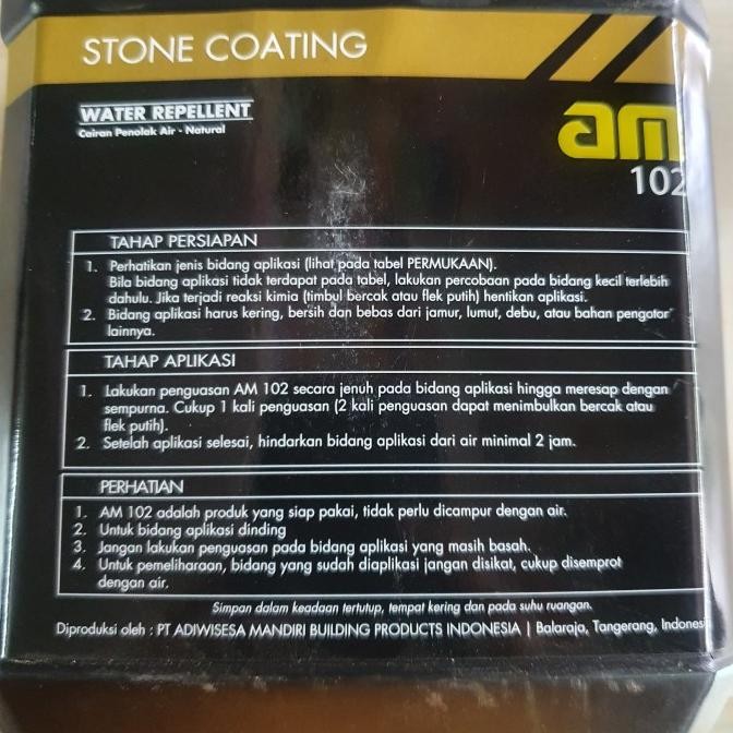 Stone Coating Water Repellent AM 102 cairan batu tembok anti air murah
