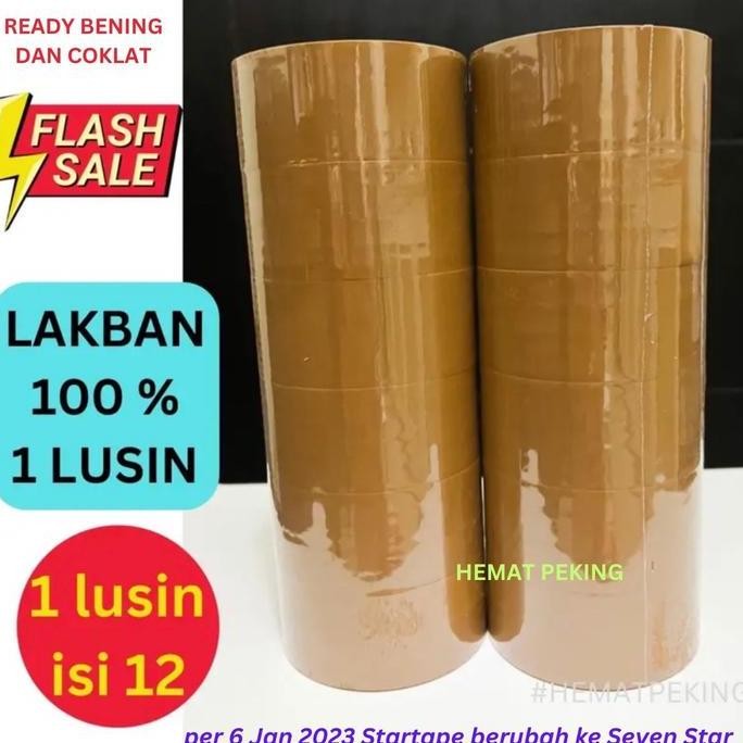 

Lakban Harga 12 Pcs Coklat 1 Lusin Seven Star Tape New Stok