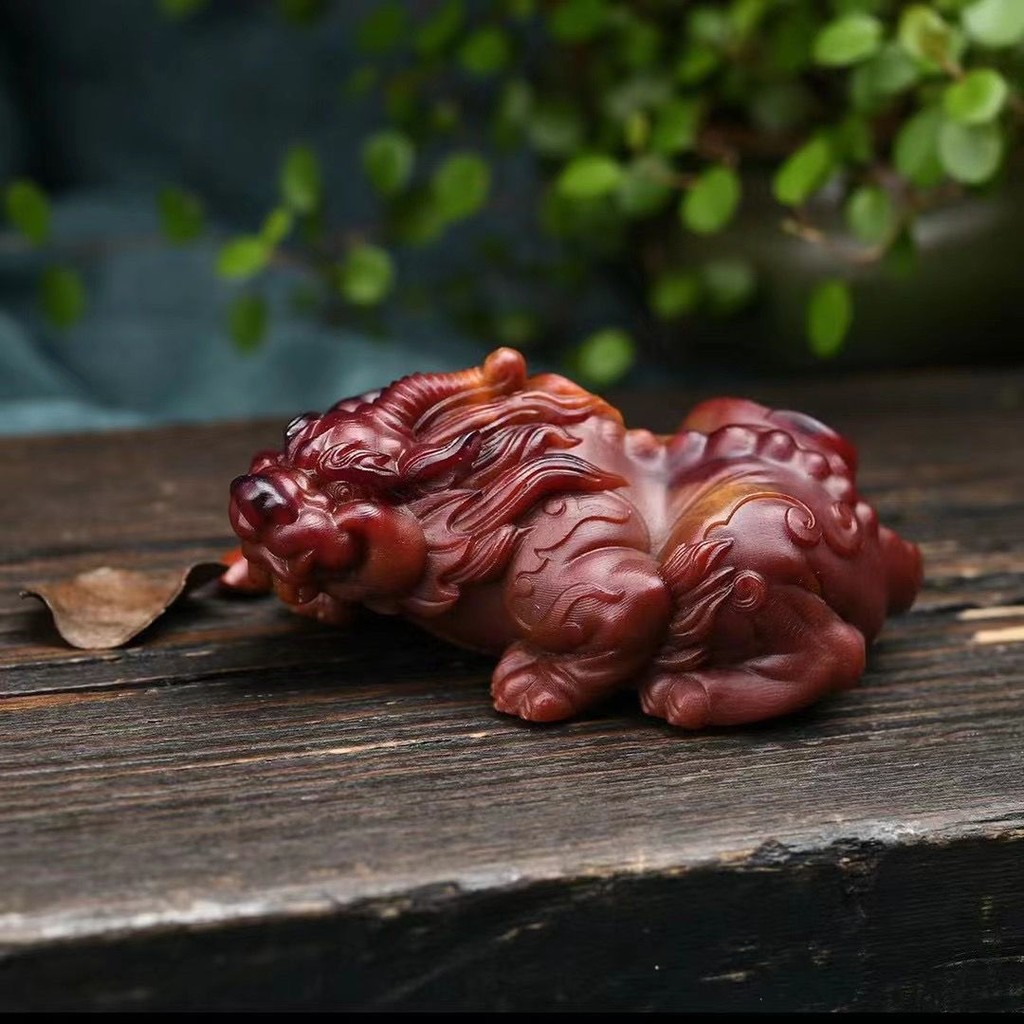 【Ambergris yang kaya】Dupa Air Liur Naga Pixiu Tangan“Abu-abu Kuning”Retensi Aroma Terukir,Pria Asli 