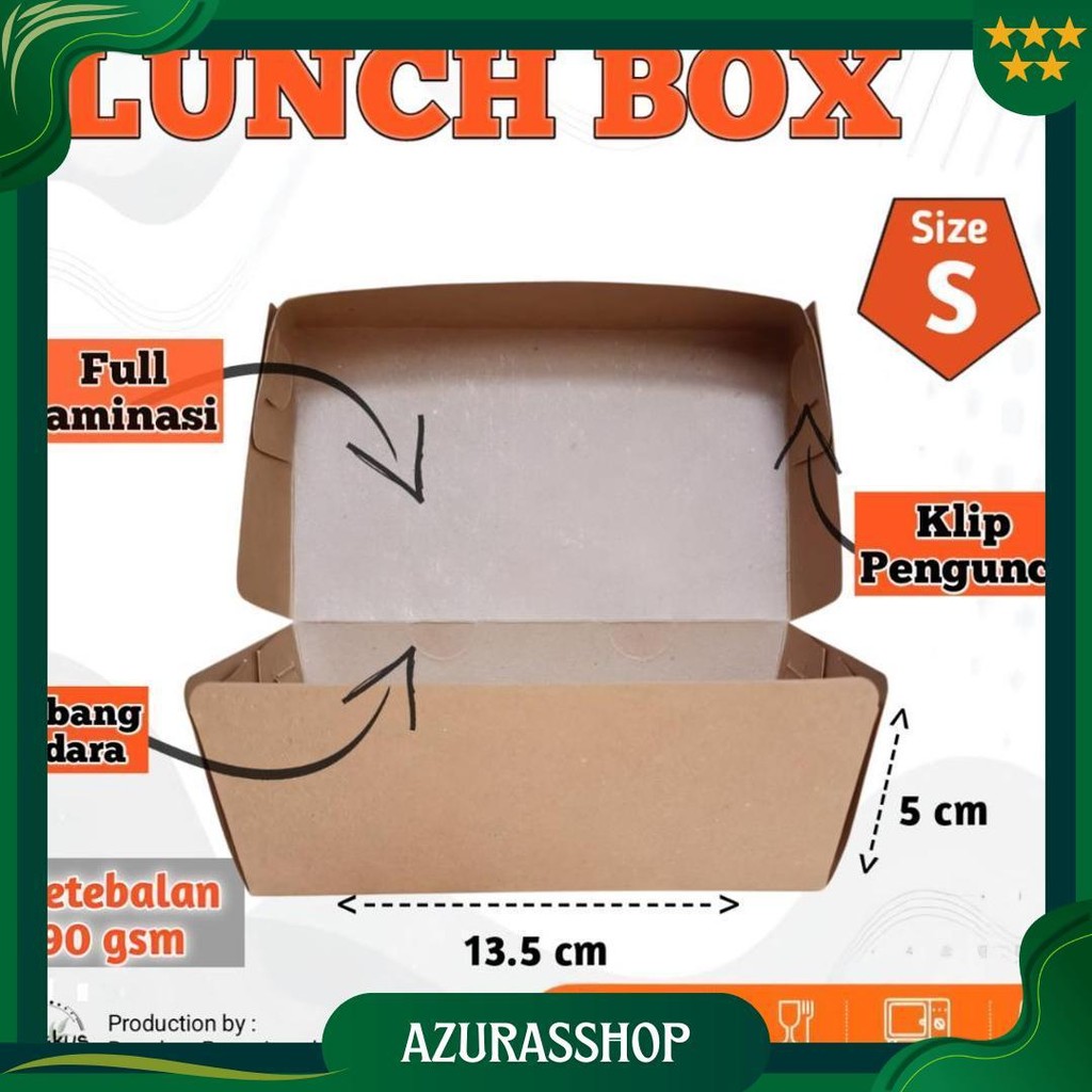 

Lunch Box Paper Kraft 290 Gsm Cokelat Size Xs S M L / Box Kertas Makanan / Box Serbaguna Sale