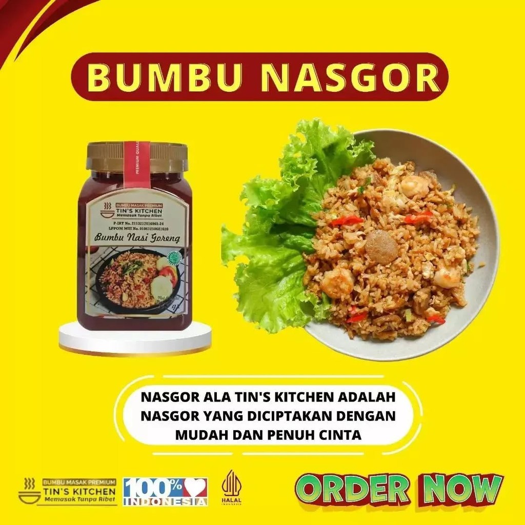 

Bumbu Nasi Goreng Instan Homemade Low MSG Tanpa Tambahan Pengawet by Tins Kitchen
