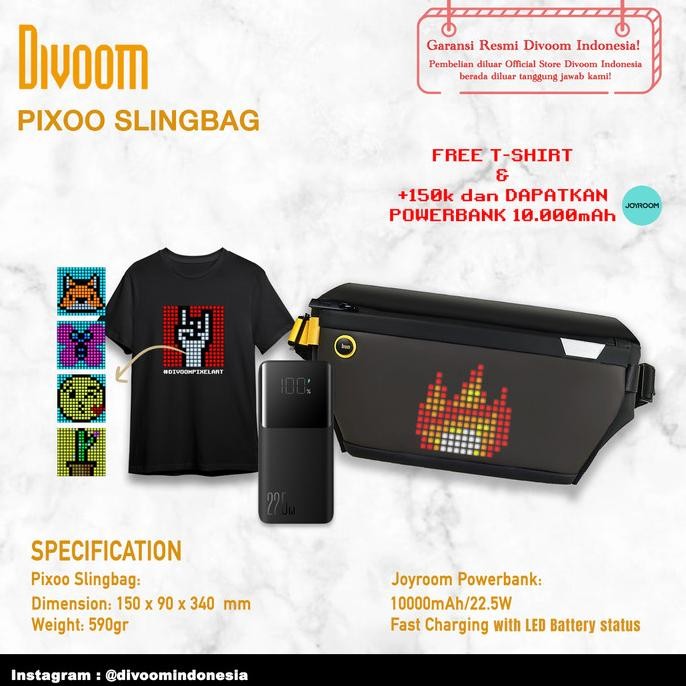 Divoom Sling Bag Pixel Art LED Daypack