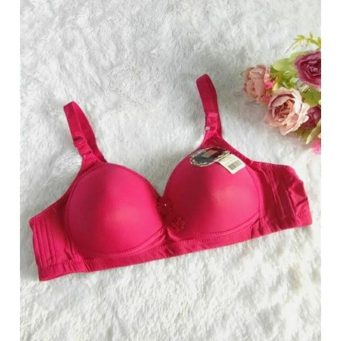 Promo, 3 Pcs Bh Jupe Cup C Jumbo Bra Bh Wanita Busa Tanpa Kawat Polos Kancing 3