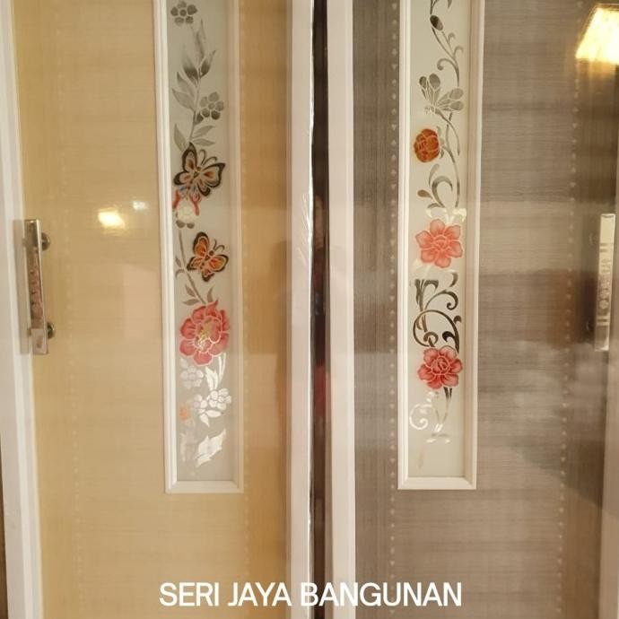 Terlaris Pintu Kamar Mandi Kaca Samping Plastik Pvc Bahan Tebal Iluva Lengkap Dengan Kusen/ Pintu To