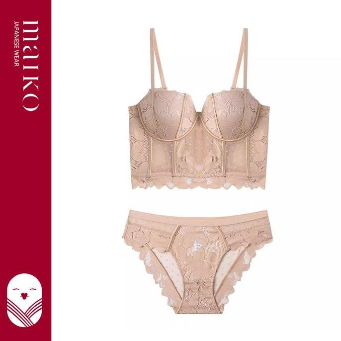 Best Promo, [Maiko Japan] Premium Bra Set Push Up Tanpa Kawat Celana Dalam Gladys Wireless Wanita Bh