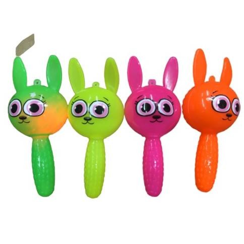 m-4 MAINAN UBUR PANDA KELINCI RUBBER STICK TOY | BONEKA LAMPU NYALA BUNYI SUARA Premium