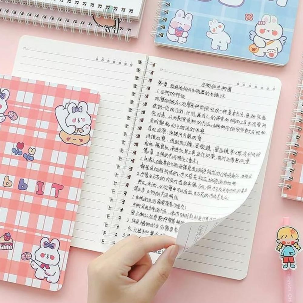 

ZAI-2530 Either.id - Notebook A5 Buku Tulis Spiral Motif Lucu Aesthetic Garis Buku Catatan Premium