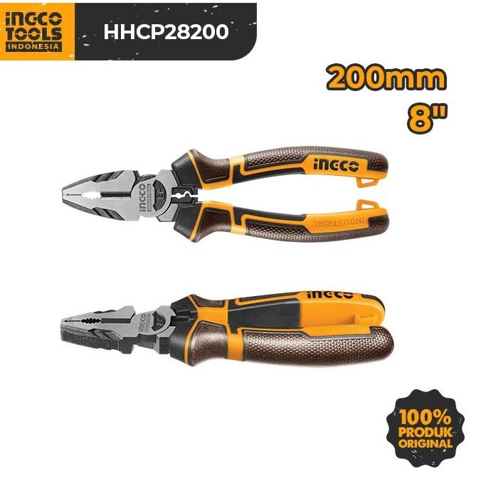 Grosir High Leverage Combination Pliers (8") Ingco Hhcp28200 Tang Kombinasi