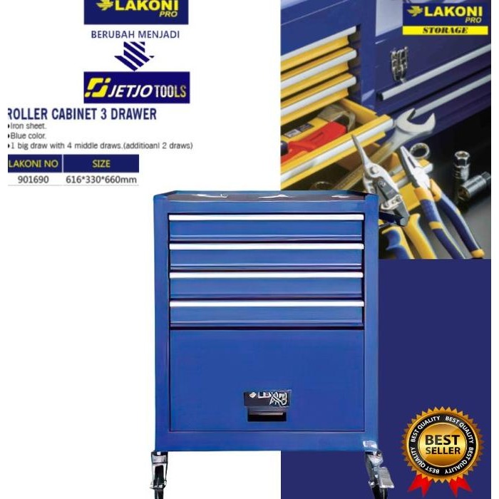 Sale Jetjo Tools Roller Cabinet 4 Drawer Lakoni Pro 901690 Ada Kunci Laci
