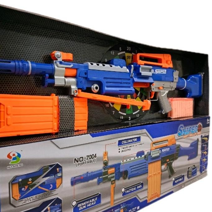 tembak nerf sniper soft bullet gun semi auto blaster gun peluru busa
