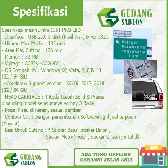 MESIN CUTTING JINKA 1351 PRO SUPPORT CORELDRAW murah