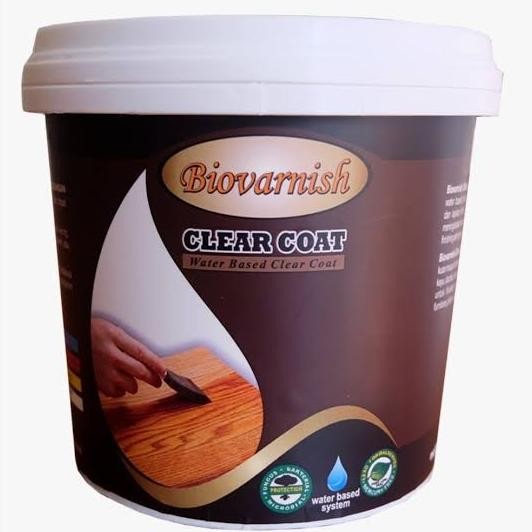 Terjangkau Biovarnish Clear Coat Waterbased Pernis Kayu Transparan 1 Kg