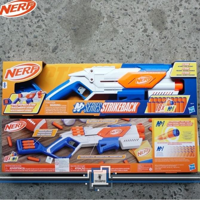 Nerf N Series Strikeback Dart Blaster Shotgun with 18 Nerf N1 Darts Elite Strike
