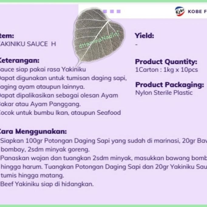 

Saus Saos Teriyaki Yakiniku Kobe 1 kg 1000 gr murah