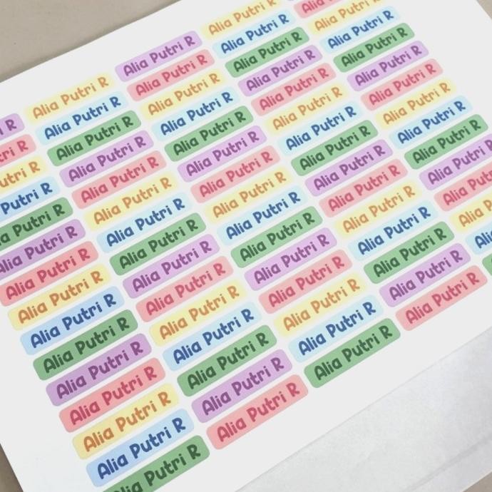 

Stiker label nama untuk di baju kain permanent murah
