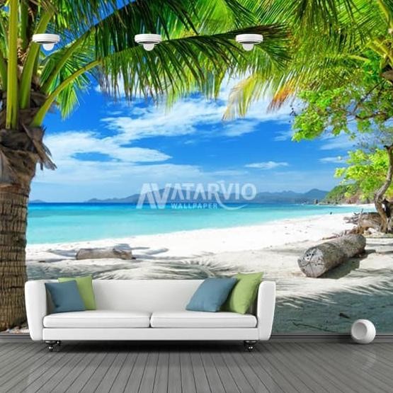 Miliki Wallpaper Custom Printing - Wallpaper Dinding Custom Gambar Pantai 3D