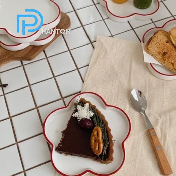 Phantom [Minihome]  Hua Plate Piring Dessert Kue Cake Korea Aesthetic Homecafe Minimalis Alas Makan 