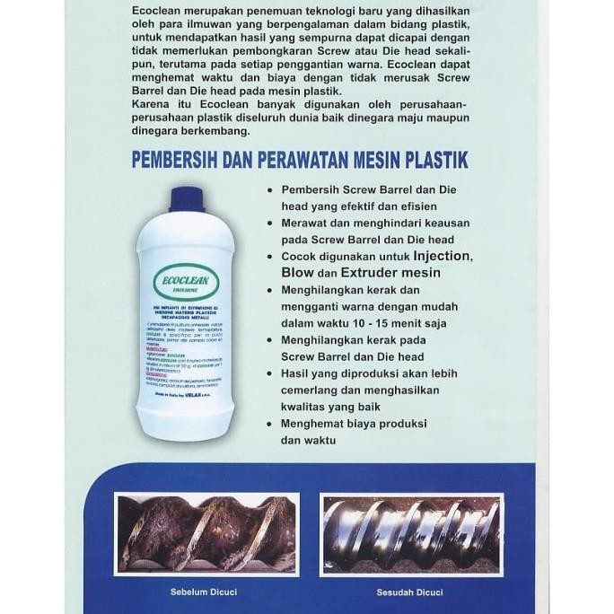 ECOCLEAN EMULSIONE PEMBERSIH MESIN PLASTIK SCREW BARREL INJECTION EXTR murah