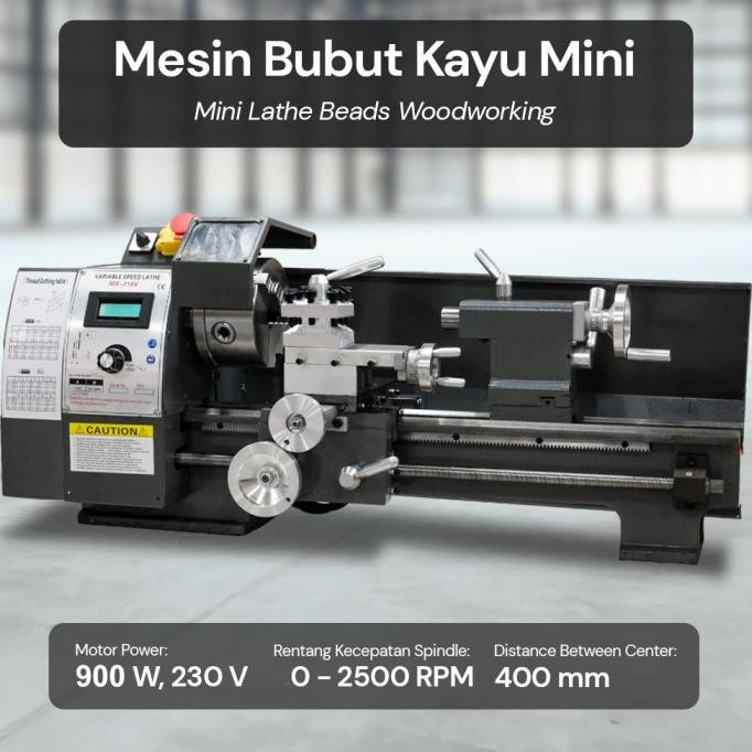 Mesin Bubut Kayu Mini Lathe Beads Grinding Polisher 900W KR210V SAN OU murah