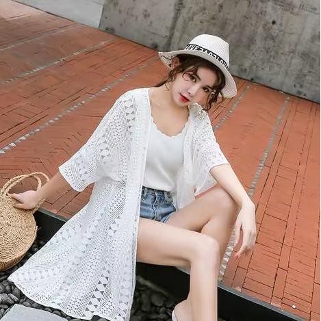 Grosir [ Laura Lace Cover Up Outer ] Fit Size M-Xl Fashion Atasan Wanita Bahan Cotton Lace Renda Kat