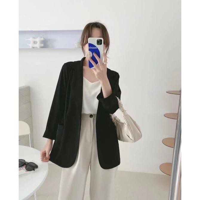 Grosir B3715 Fold Sleeve Big Pocket Casual Blazer