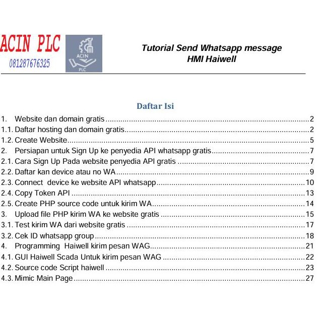 tutorial HMI kirim pesan whatsapp  dengan hmi haiwell