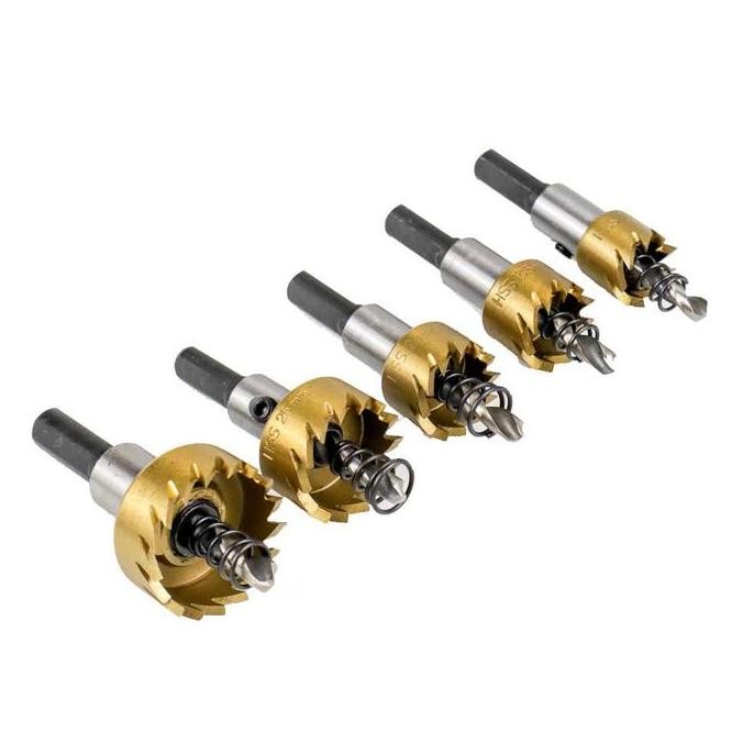 HOLE SAW MATA BOR PELUBANG KAYU BESI SET 5 PCS MATA BOR BULAT