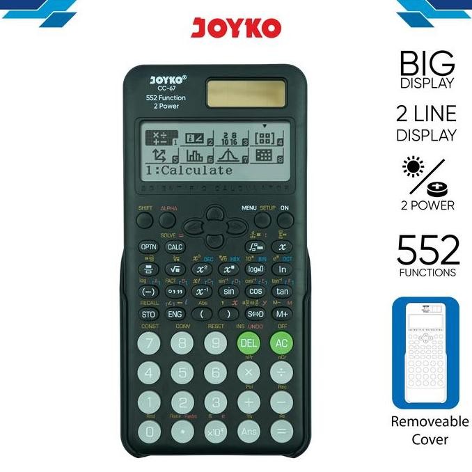 

NEW Joyko Scientific Calculator 552 Functions BIG Display / Kalkulator Ilmiah Joyko Matematika 552 Fungsi CC-67