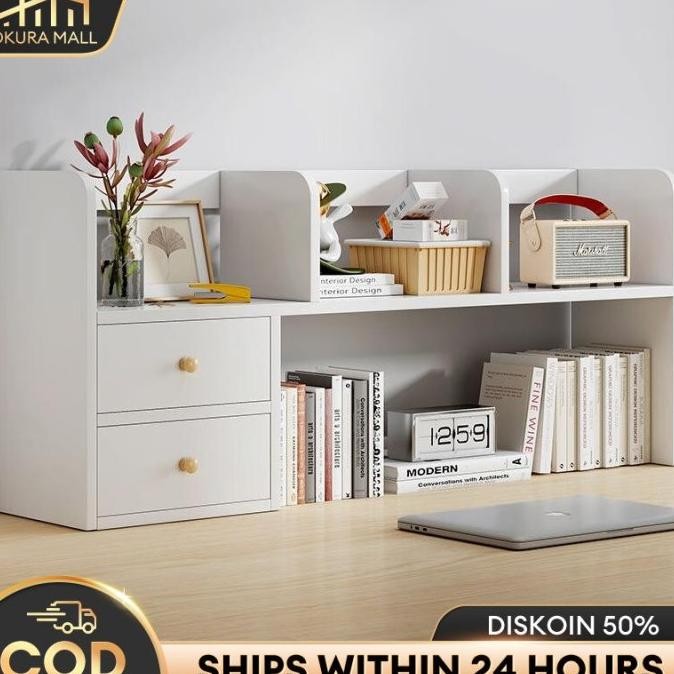 Rak Buku Desktop Rak Penyimpanan Desktop Organizer Makeup Organizer