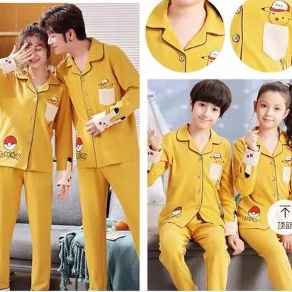 SETELAN PIYAMA SET BAJU TIDUR COUPLE FAMILY SET KELUARGA KEMBAR SEKELUARGA IMPORT PP PASANGAN LENGAN