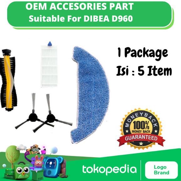 Grosir Accesoris Oem Part Rolling Brush,Side Brush, Filter ,Mop Dibea D960