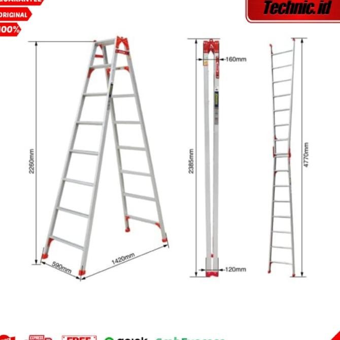 Tangga Lipat Krisbow Tangga Aluminium 8 Step Multiuse New Stok