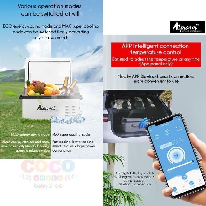 Promo Alpicool C15 15L Kulkas Car Refrigerator 12V24V220V Compressor Refrigeration Car Home Dual-Pur